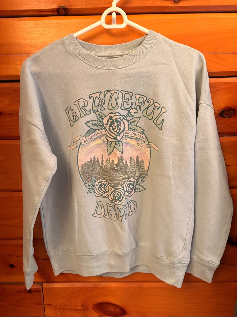 Grateful Dead Light Blue Graphic Crewneck Sweatshirt